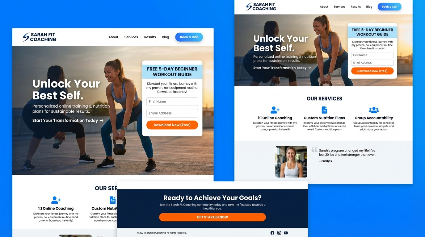 Sarah Fit Coaching Homepage preview